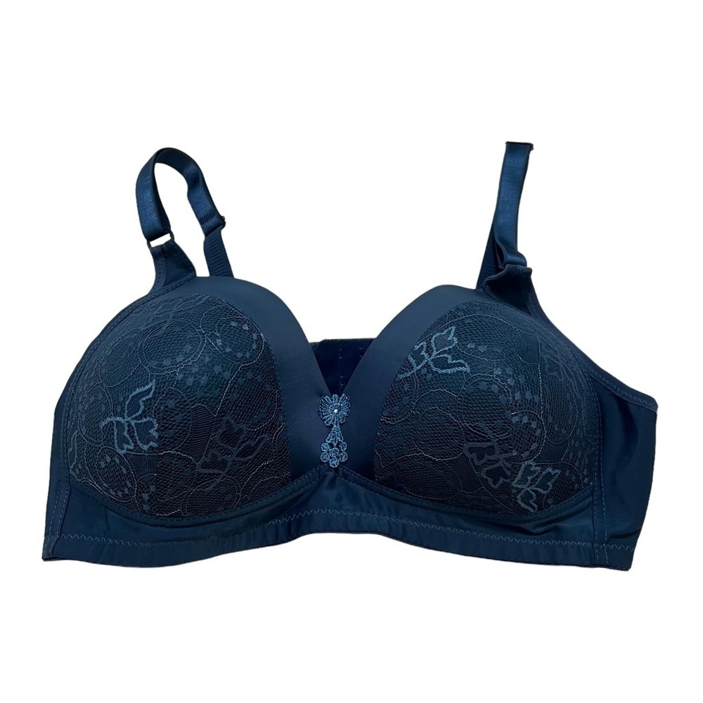 Prima Valentina Womens Size 42D Lightly Padded Bra Teal Blue Lace Floral Stretch